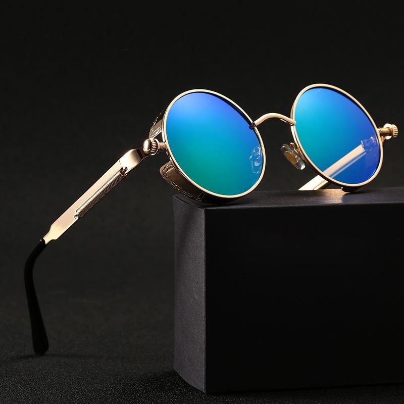 Ibiza Eyewear Round gold & blue Festival Hippie