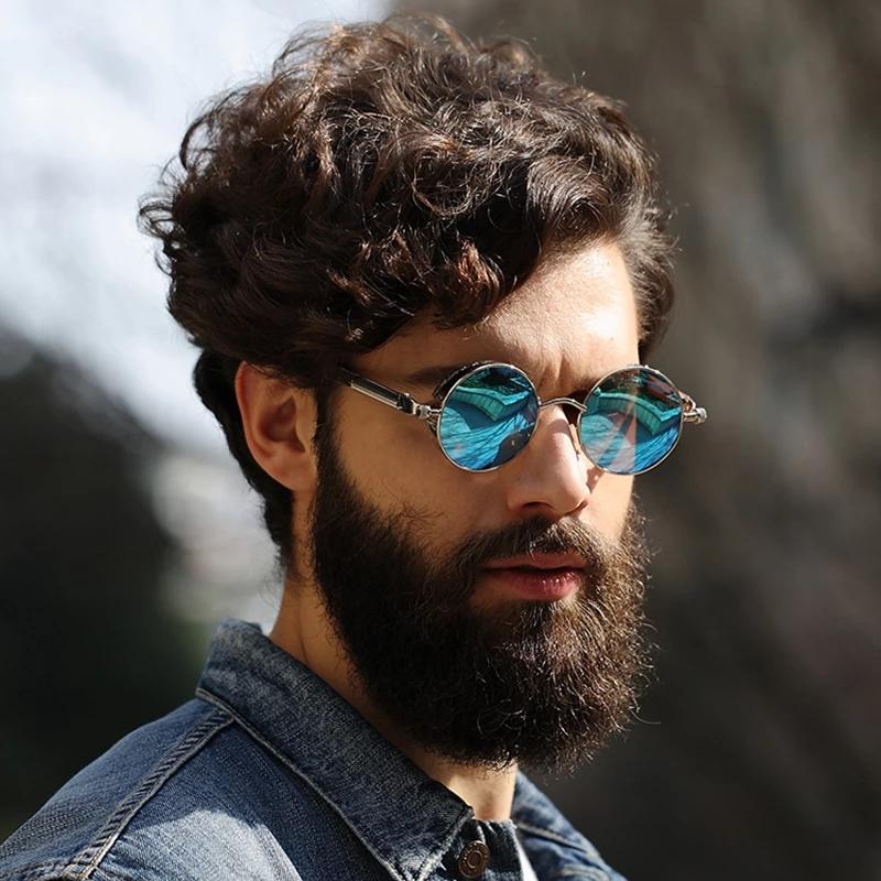 Ibiza Eyewear Round silver & blue Festival Hippie