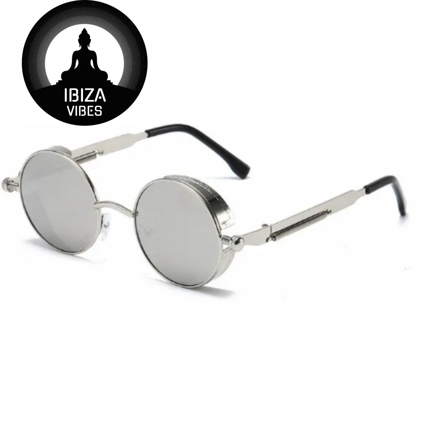 Ibiza Eyewear Round silver & gray Festival Hippie