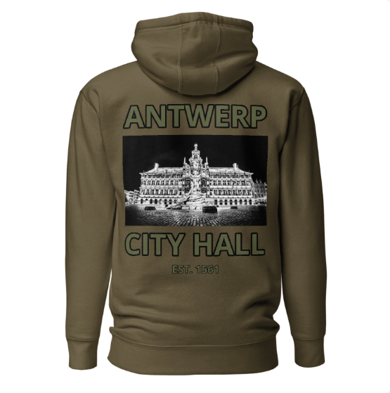 Antwerp Hoodie "City Hall" ( Embroidered Front )