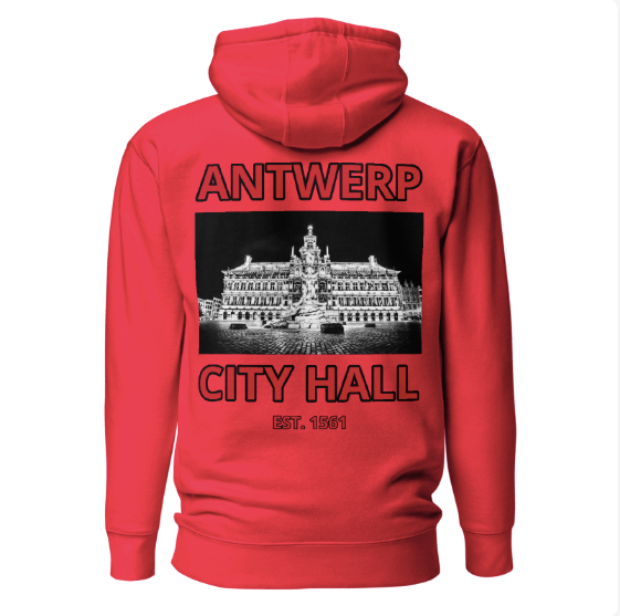 Antwerp Hoodie "City Hall" ( Embroidered Front )