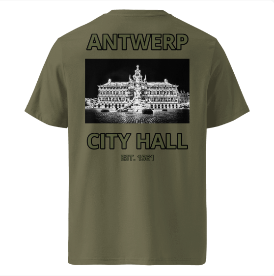 Antwerp T-shirt "City Hall" ( Embroidered Front )