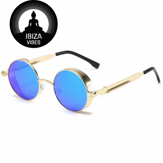 Ibiza Eyewear Round gold & blue Festival Hippie