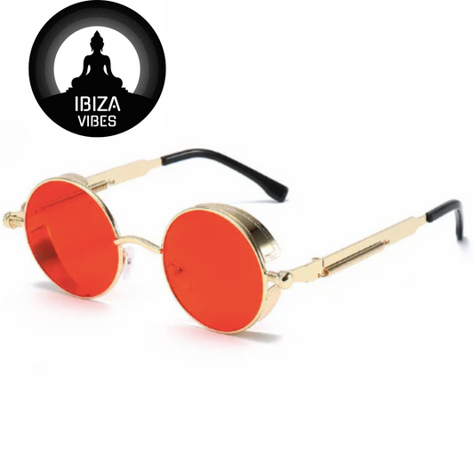 Ibiza Eyewear Round gold & red Festival Hippie
