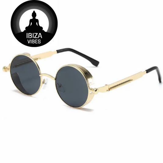 Ibiza Eyewear Round gold & black Festival Hippie