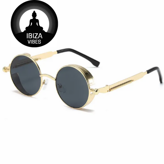 Ibiza Eyewear Round gold & black "Festival-Hippie"