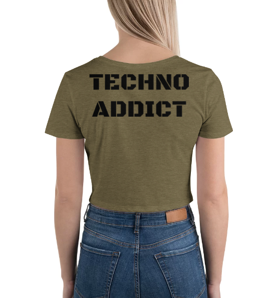 Techno Cropped T-shirt Addict