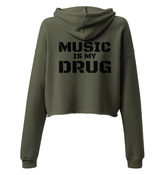 Techno Cropped Hoodie Music D