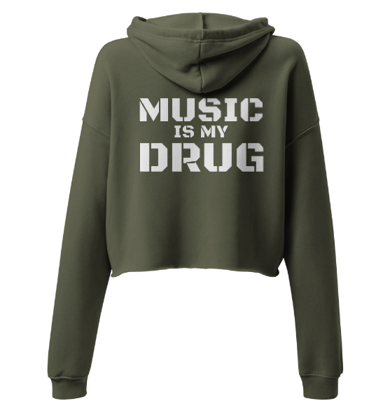 Techno Cropped Hoodie Music D