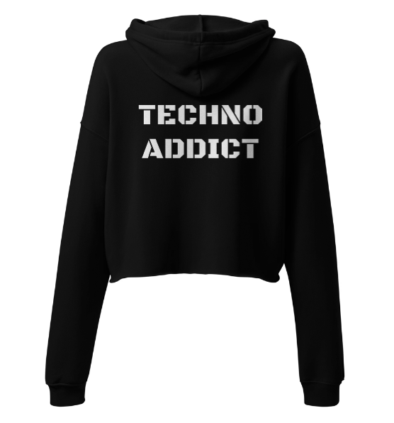 Techno Cropped Hoodie Addict