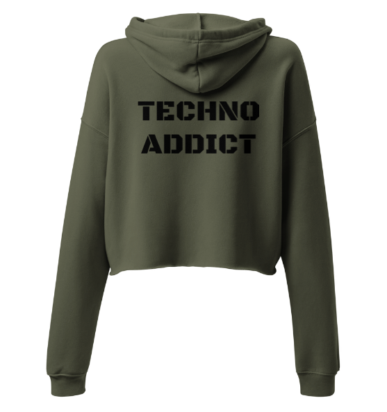 Techno Cropped Hoodie Addict