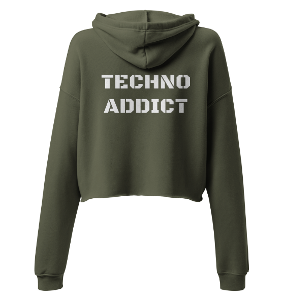 Techno Cropped Hoodie Addict