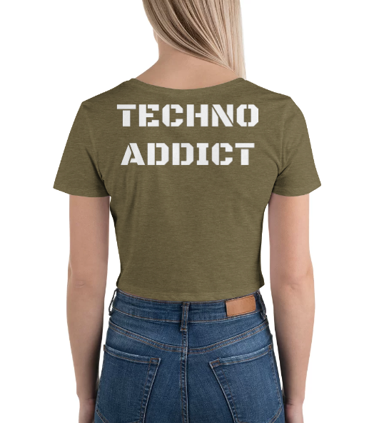 Techno Cropped T-shirt Addict