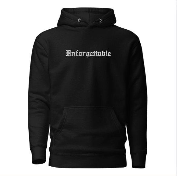 Unforgettable Hoodie "Memoria" (Embroidered Front & Side)