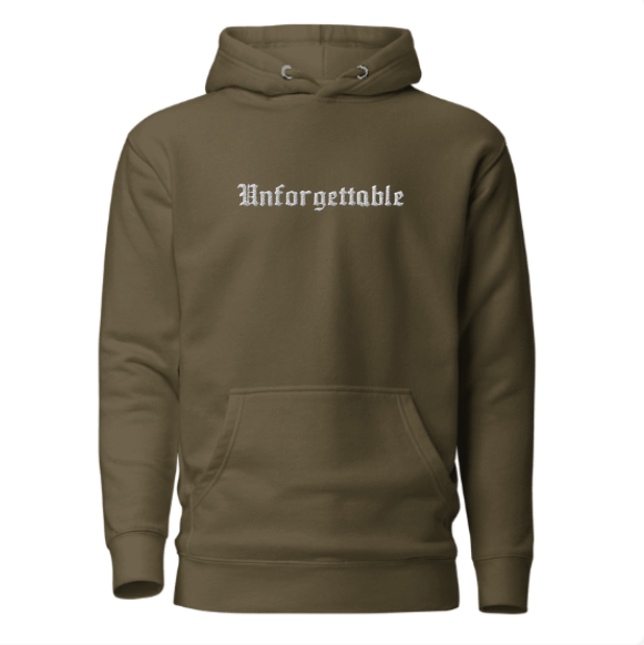 Unforgettable Hoodie "Memoria" (Embroidered Front & Side)