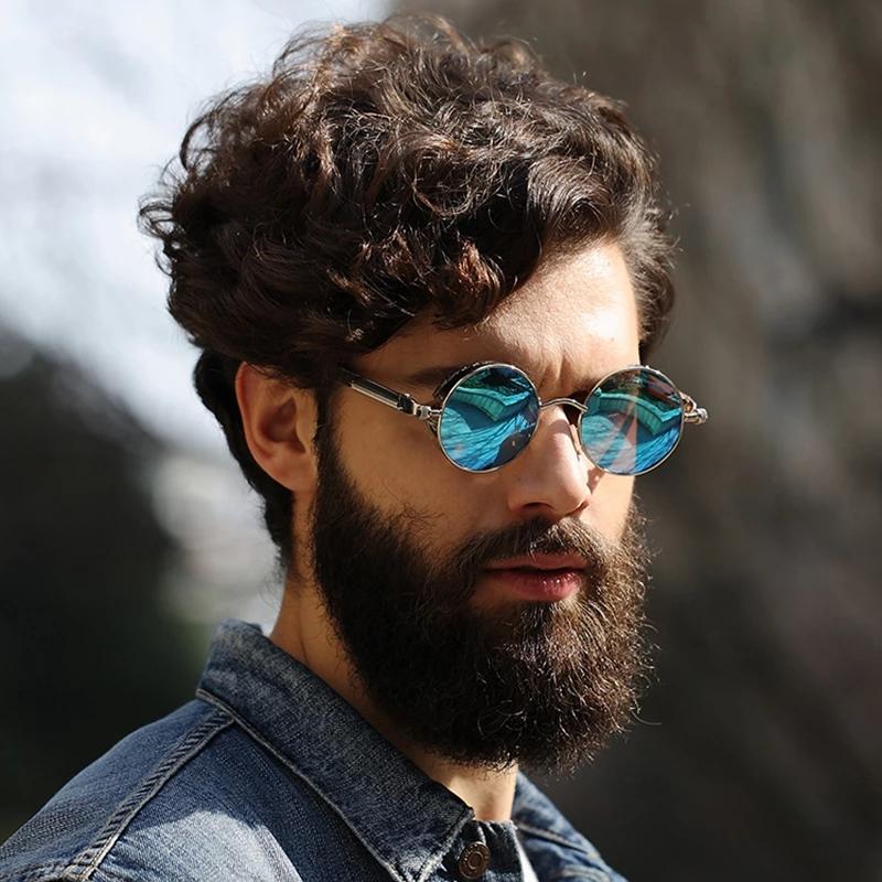 Ibiza Eyewear Round silver &amp; blue Festival Hippie