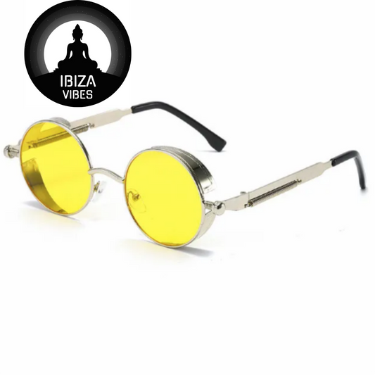 Ibiza Eyewear Round silver & yellow Festival Hippie