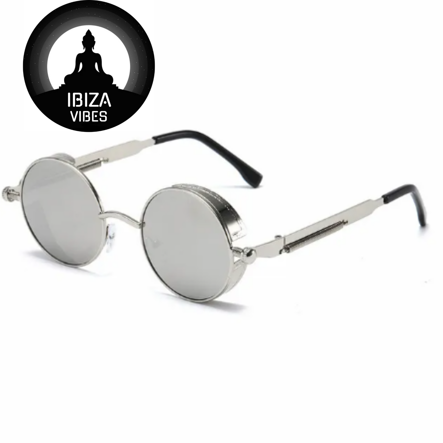 Ibiza Eyewear Round silver & grey "Festival-Hippie"