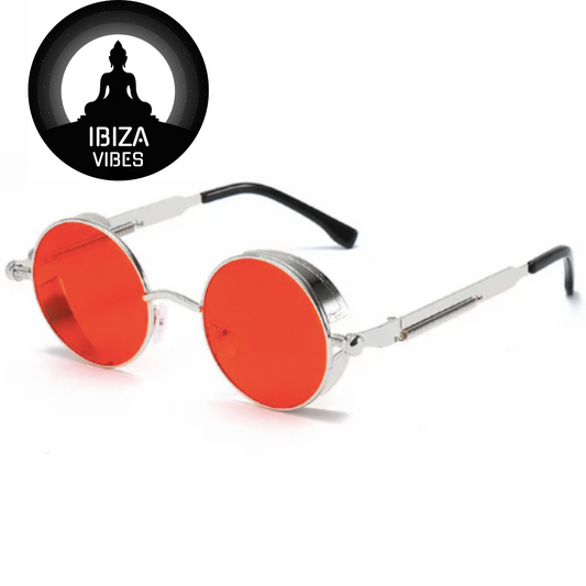 Ibiza Eyewear Round silver & red Festival Hippie