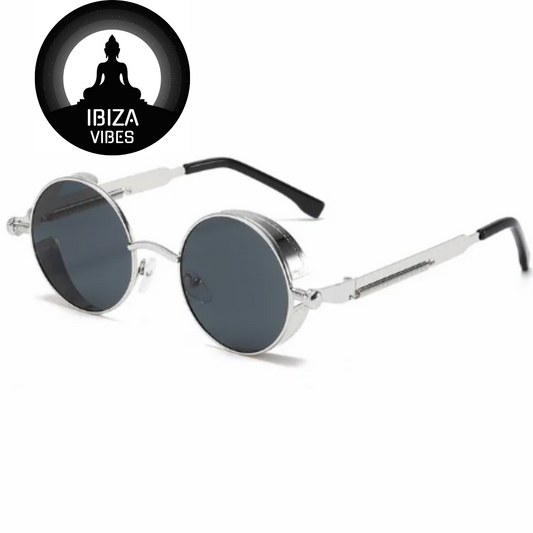 Ibiza Eyewear Round silver & black Festival Hippie