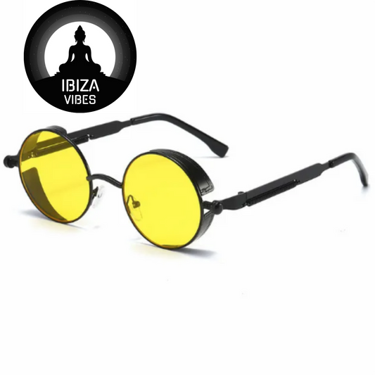 Ibiza Eyewear Round black & yellow Festival Hippie